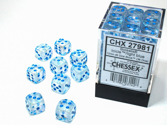 Dices (36D6) - Chessex Borealis (Choose your Color)