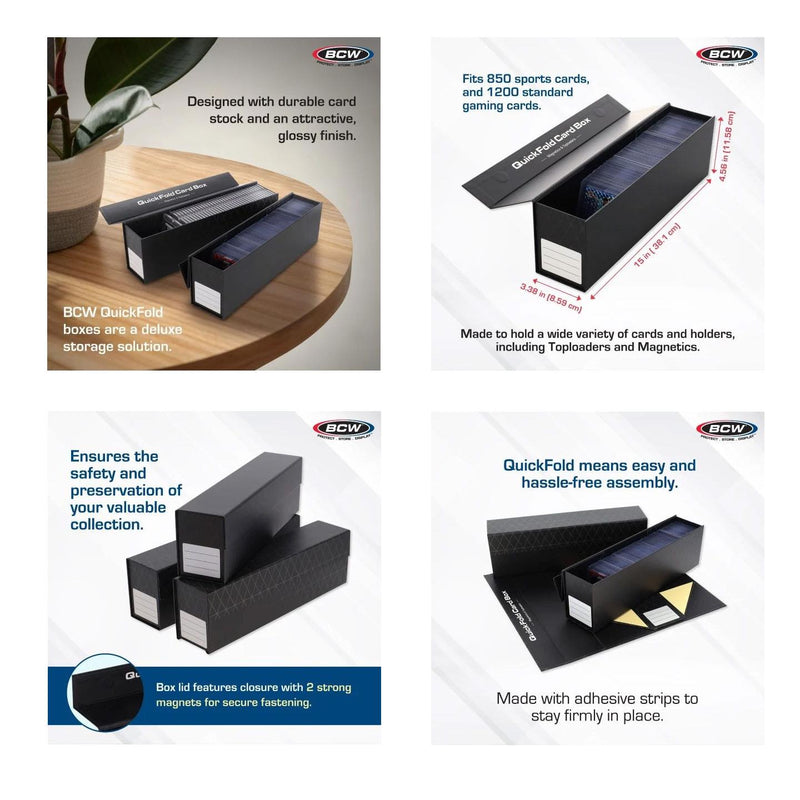 BCW QuickFold Cardboard Box Magnetic - 800ct