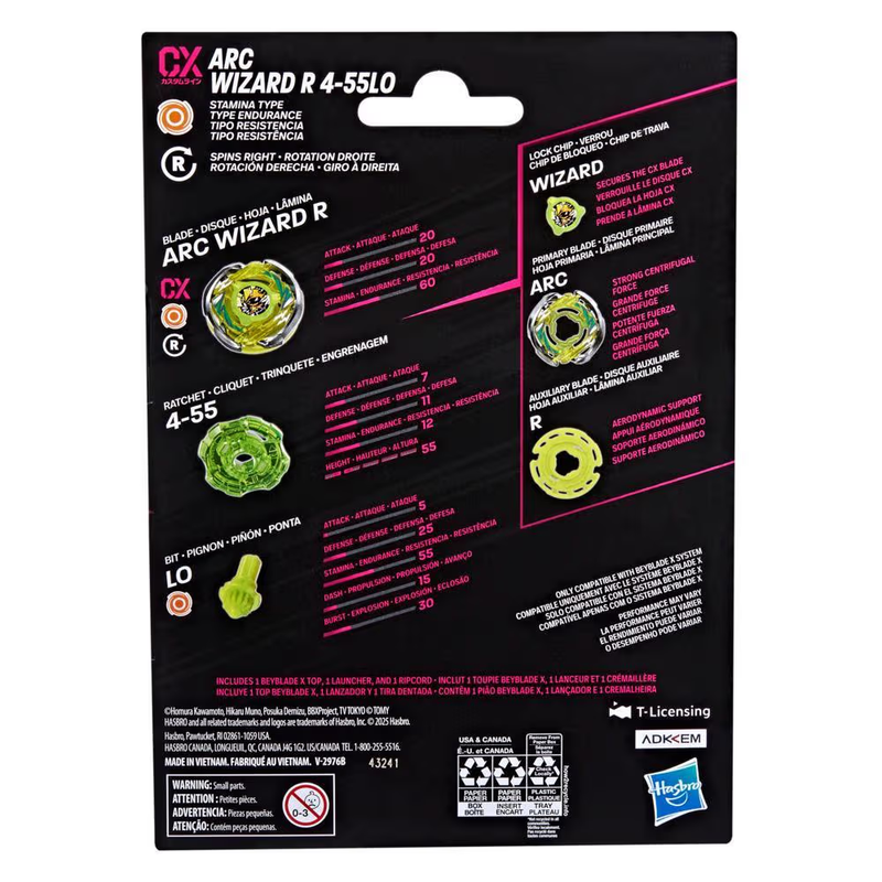 Beyblade X - Arc Wizard R 4-55LO CX (Stamina Type)