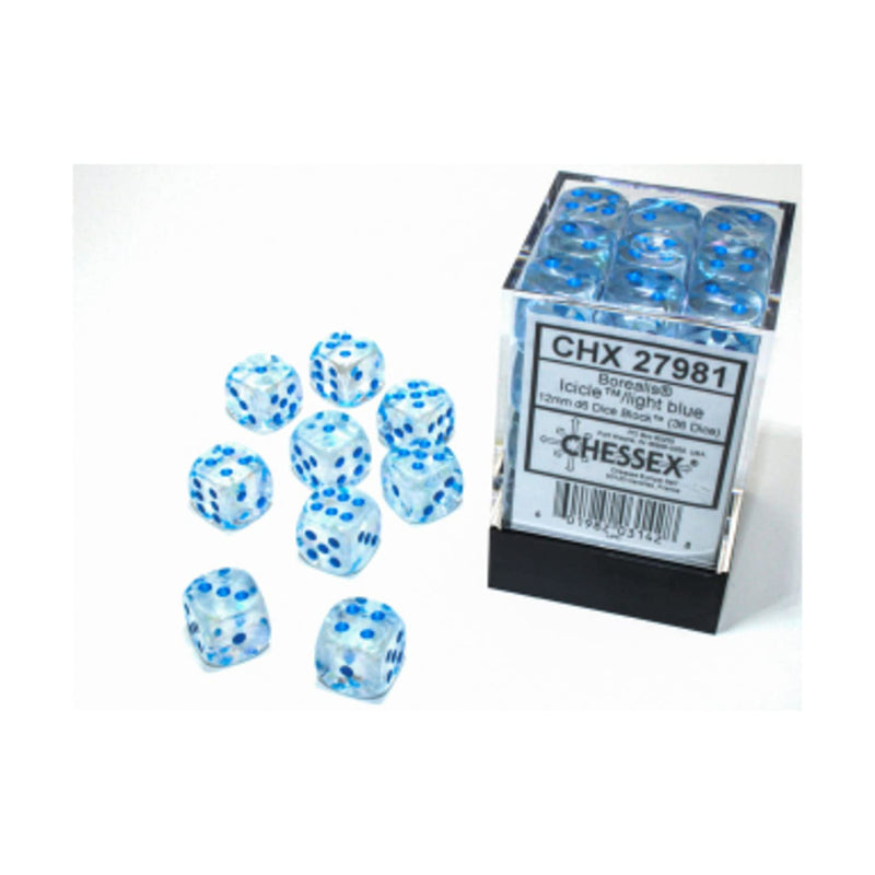 Dices (36D6) - Chessex Borealis (Choose your Color)