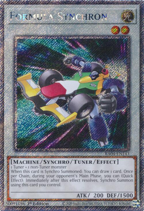 Formula Synchron [RA04-EN143] Platinum Secret Rare 
