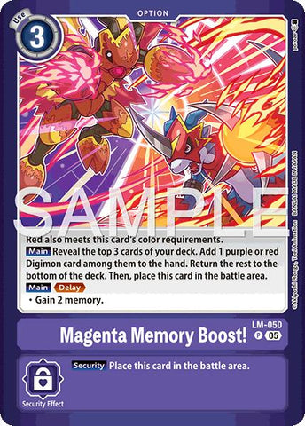 Magenta Memory Boost! [LM-050] (Limited Card Pack -Billion Bullet-) [Digimon LIBERATOR Promos]