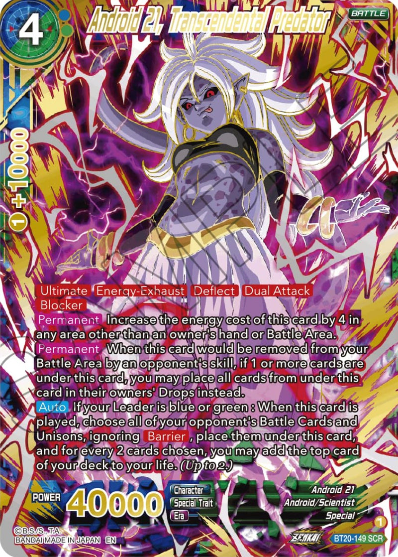 Android 21, Transcendental Predator (SPR) (BT20-149) [Power Absorbed]