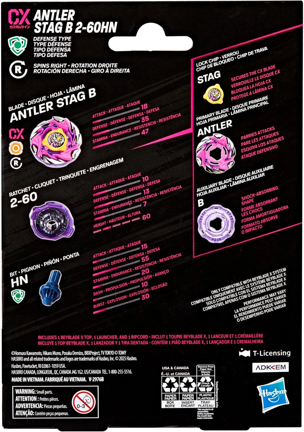 Beyblade X - Antler Stag B 2-60HN CX (Defense Type)