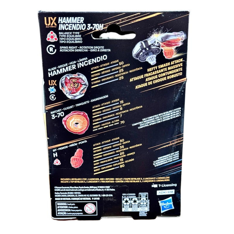 Beyblade X - Hammer Incendio 3-70H UX (Balance Type)