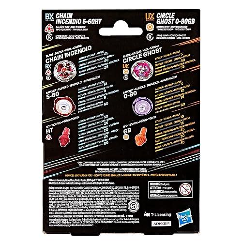 Beyblade X - Dual Pack - Chain Incendio 5-60HT BX (Balance Type) / Circle Ghost 0-80GB UX (Stamina Type)