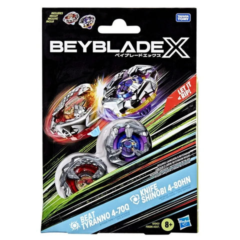 Beyblade X - Dual Pack - Beat Tyranno 4-70Q (Attack Type) / Knife Shinobi 4-80HN (Defense Type)