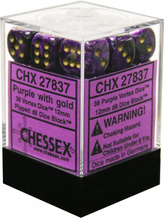 Dices (36D6) - Chessex Vortex (Choose your Color)