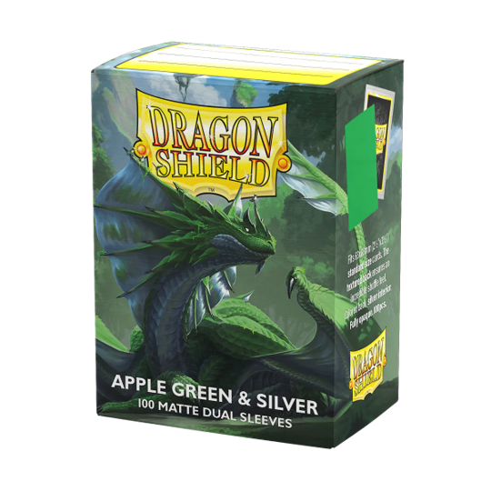 Dragon Shield - Standard Matte Dual Sleeves - Apple Green & Silver (100)