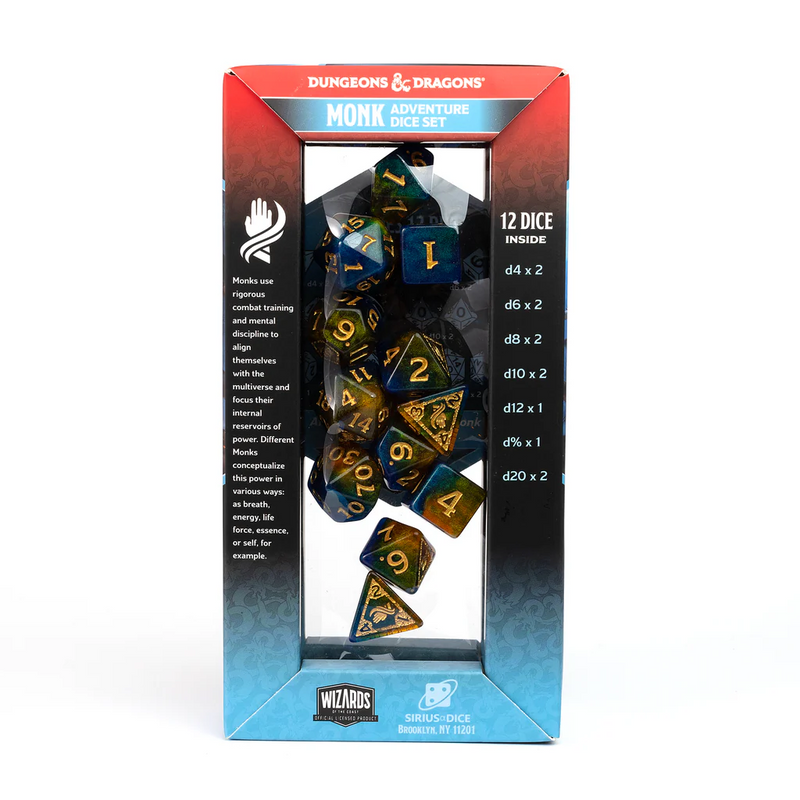 Dungeons & Dragons - Adventure Dice Monk - Blue/Gold