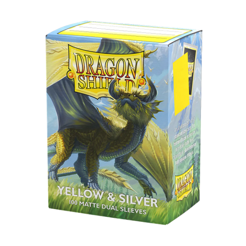 Dragon Shield - Standard Matte Dual Sleeves - Yellow & Silver (100)