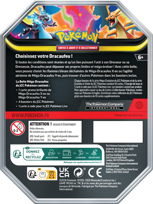 *Pre-Order* Pokémon - Boîte Métallique Méga Dracaufeu - Mega Dracaufeu X - Français
