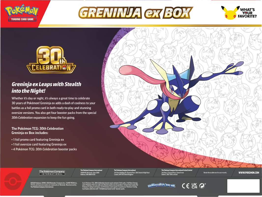 *Pre-Order* Pokémon - 30th Celebration - Greninja Ex Collection Box
